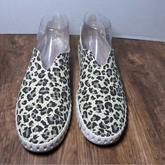 Ilse Jacobsen Tulip slip-on women flat sneaker shoe perforated leopard 39/9 - Picture 6 of 7